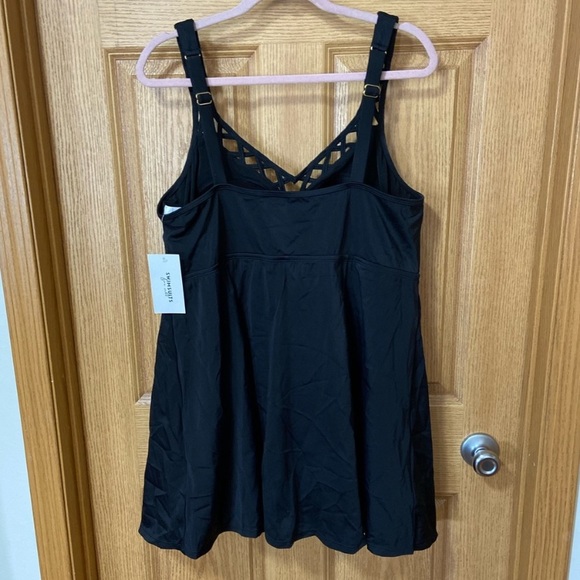 Swimsuits For All Black One Piece Swim Dress - Picture 5 of 5